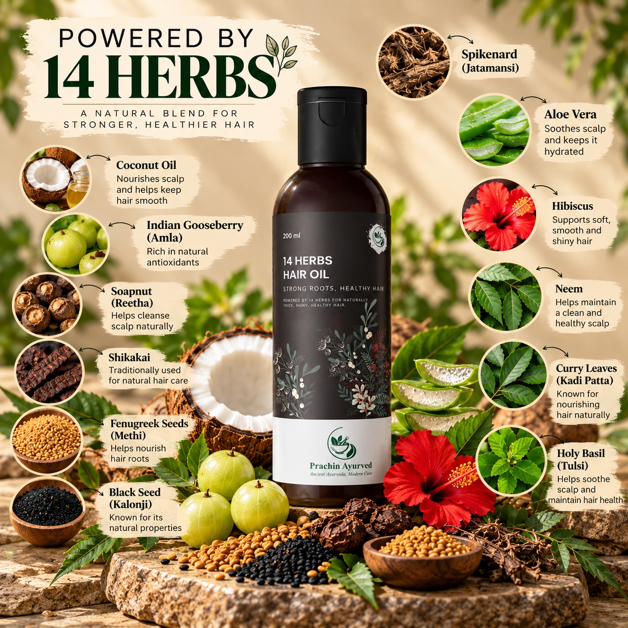14 Herbs Hair Oil