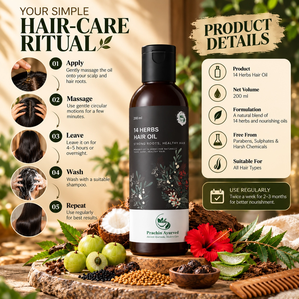 14 Herbs Hair Oil