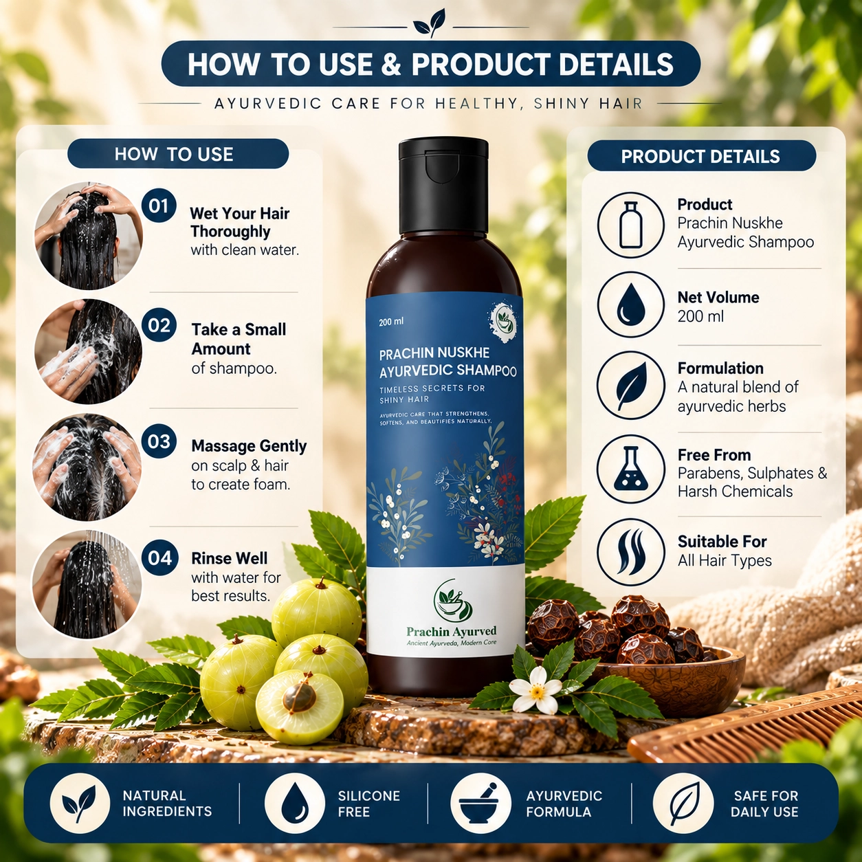 Prachin Nuskhe Ayurvedic Natural Shampoo